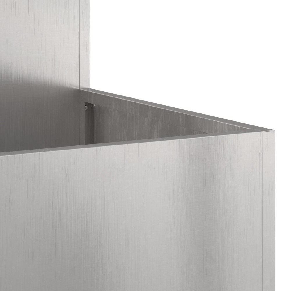 Produktbild för Trädgårdsplanterare Silver 100 x 100 x 48 cm Rostfritt stål