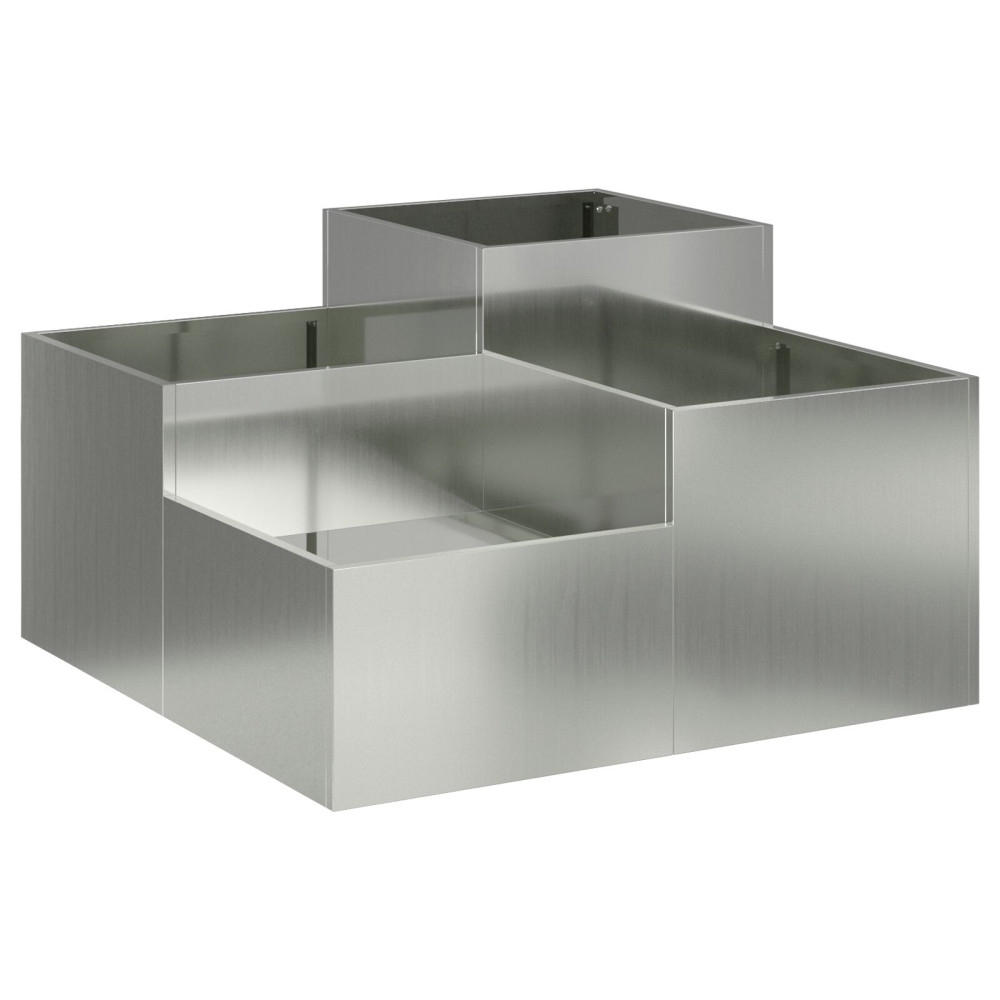 Produktbild för Trädgårdsplanterare Silver 100 x 100 x 48 cm Galvaniserat stål