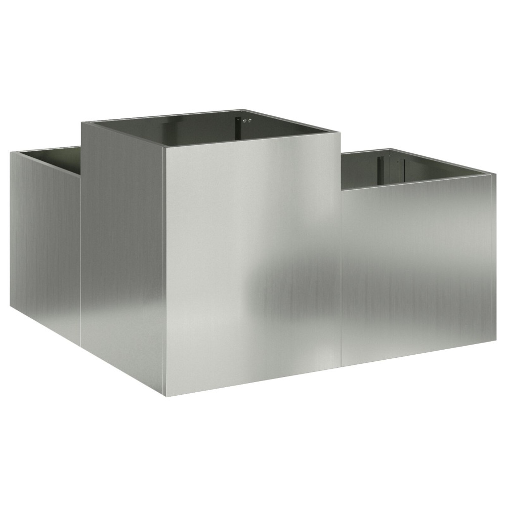Produktbild för Trädgårdsplanterare Silver 100 x 100 x 48 cm Galvaniserat stål