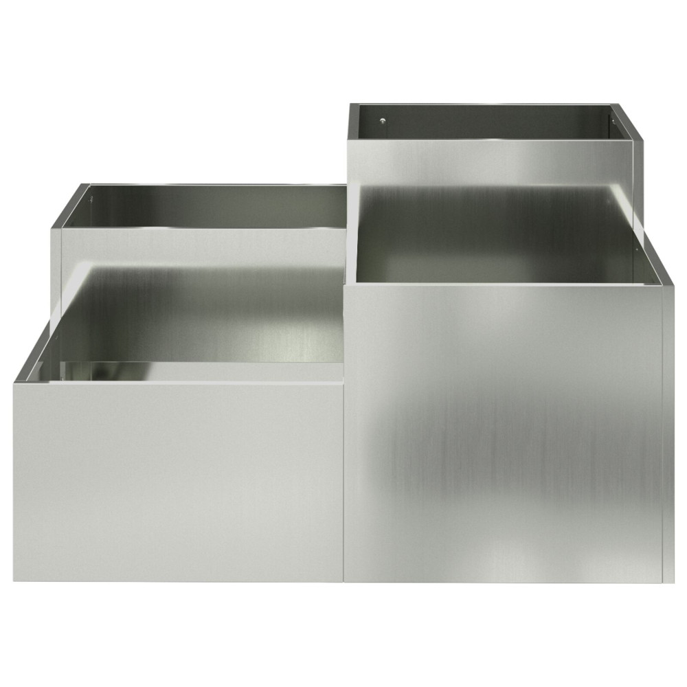 Produktbild för Trädgårdsplanterare Silver 100 x 100 x 48 cm Galvaniserat stål