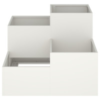 Produktbild för Trädgårdsplanterare Vit 80 x 80 x 60 cm Stål