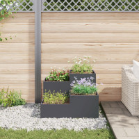 Produktbild för Trädgårdsplanterare Antracit 80 x 80 x 60 cm Stål