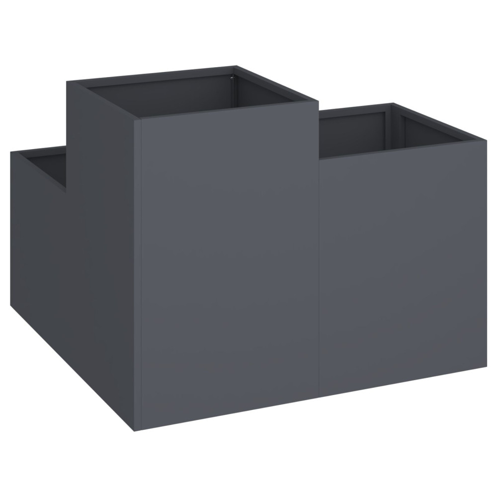 Produktbild för Trädgårdsplanterare Antracit 80 x 80 x 60 cm Stål