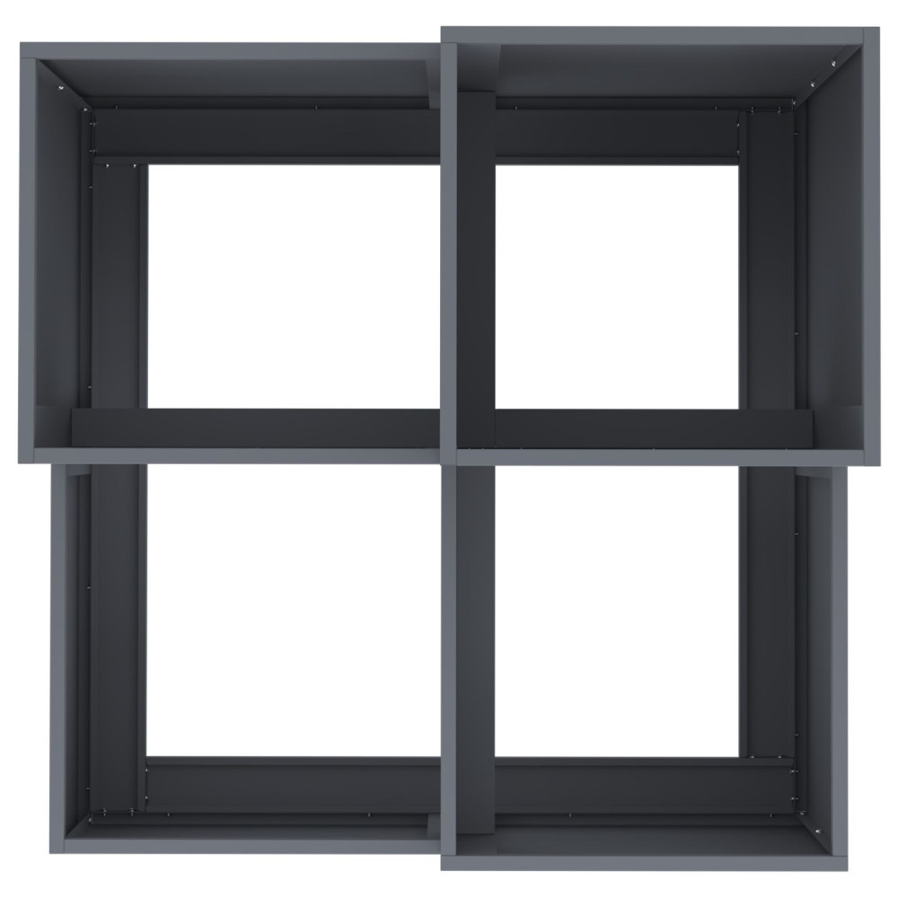 Produktbild för Trädgårdsplanterare Antracit 80 x 80 x 60 cm Stål