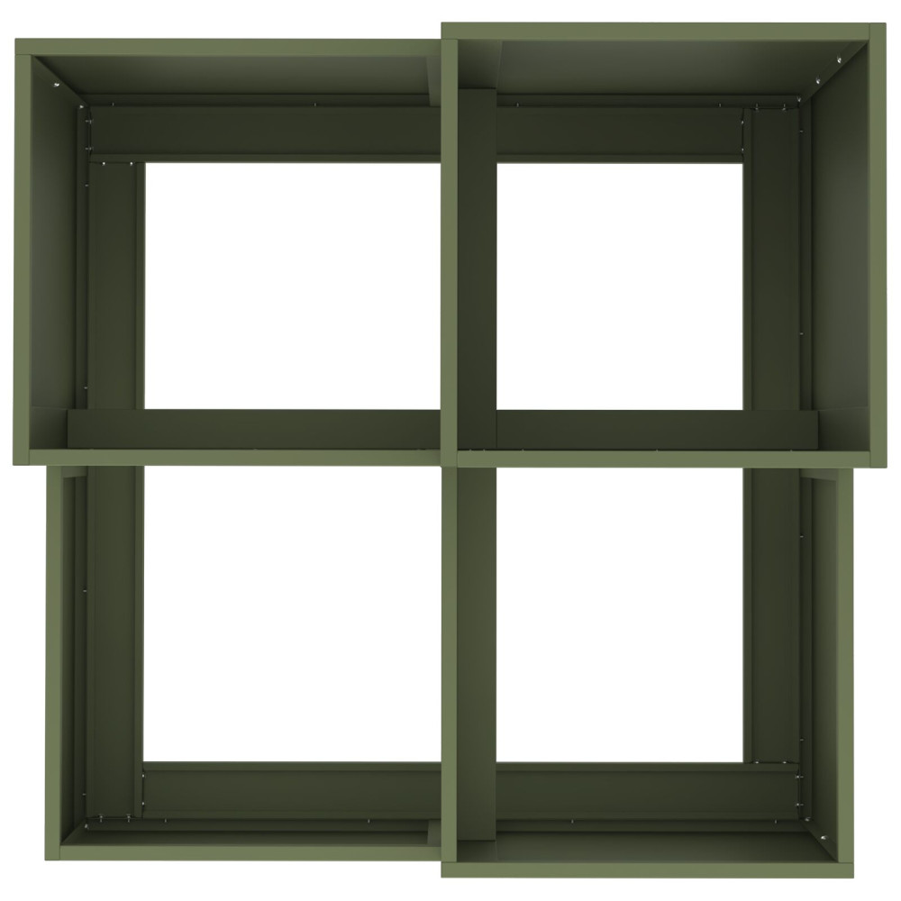 Produktbild för Trädgårdsplanterare Olivgrön 80 x 80 x 60 cm Stål