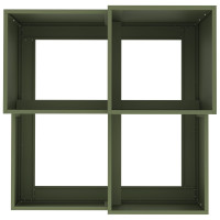 Produktbild för Trädgårdsplanterare Olivgrön 80 x 80 x 60 cm Stål