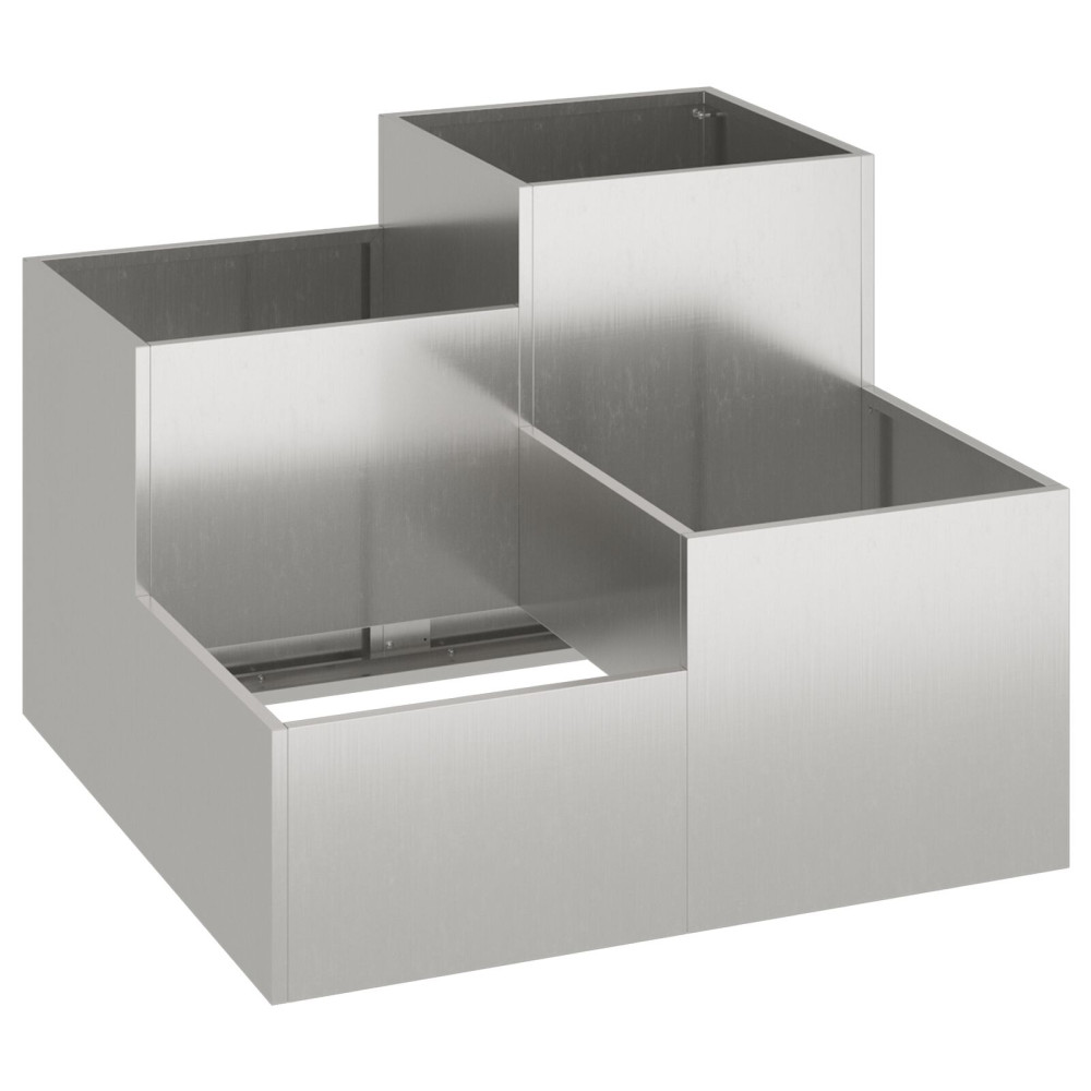 Produktbild för Trädgårdsplanterare Silver 80 x 80 x 60 cm Rostfritt stål