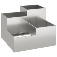 Produktbild för Trädgårdsplanterare Silver 80 x 80 x 60 cm Rostfritt stål