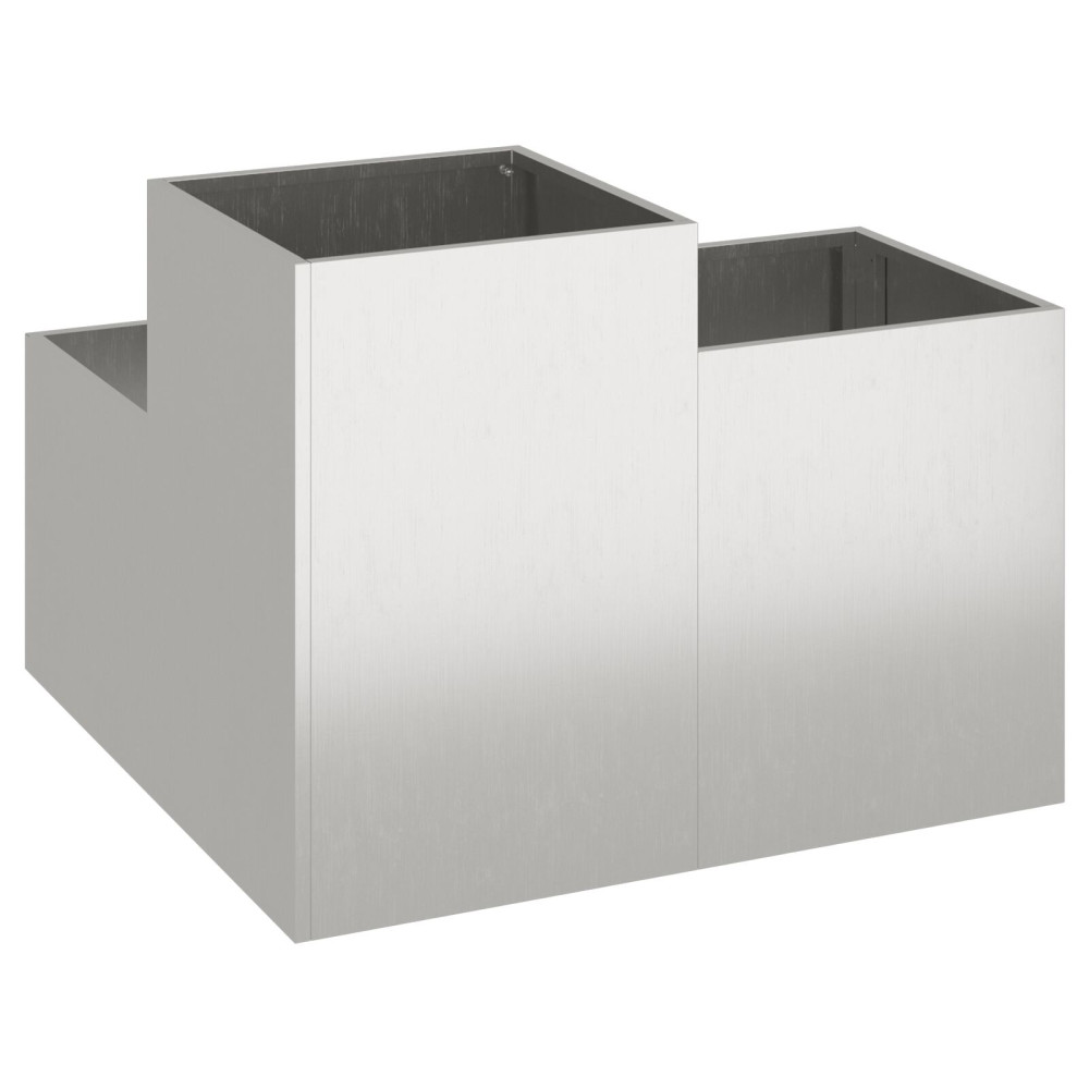 Produktbild för Trädgårdsplanterare Silver 80 x 80 x 60 cm Rostfritt stål