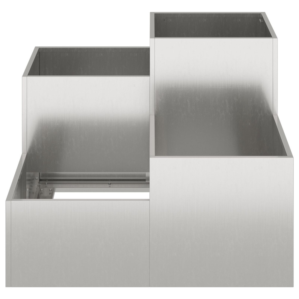 Produktbild för Trädgårdsplanterare Silver 80 x 80 x 60 cm Rostfritt stål