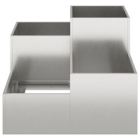 Produktbild för Trädgårdsplanterare Silver 80 x 80 x 60 cm Rostfritt stål