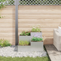 Produktbild för Trädgårdsplanterare Silver 80 x 80 x 60 cm Galvaniserat stål