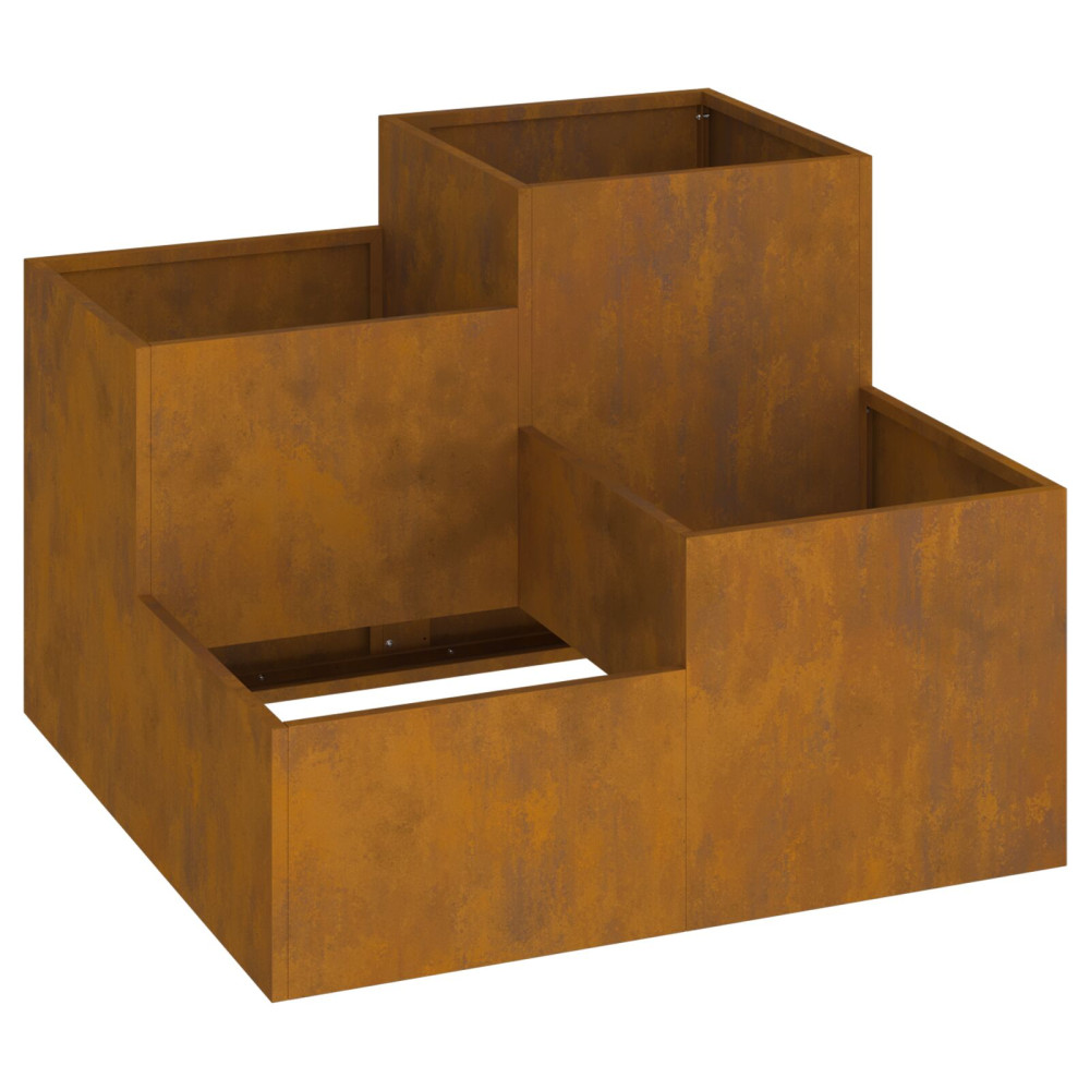 Produktbild för Trädgårdsplanterare Rostig 80 x 80 x 60 cm Väderbeständig stål