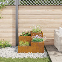 Produktbild för Trädgårdsplanterare Rostig 80 x 80 x 60 cm Väderbeständig stål