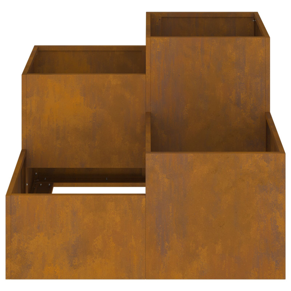 Produktbild för Trädgårdsplanterare Rostig 80 x 80 x 60 cm Väderbeständig stål