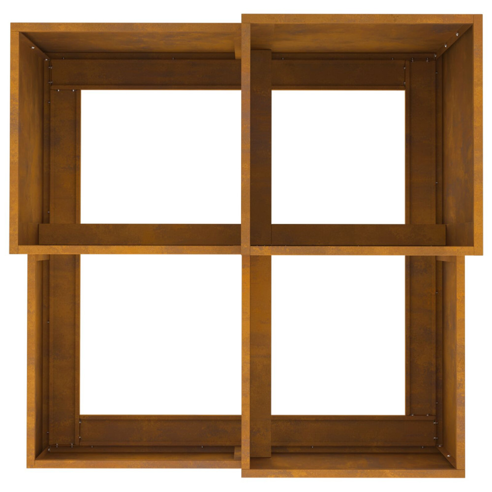 Produktbild för Trädgårdsplanterare Rostig 80 x 80 x 60 cm Väderbeständig stål