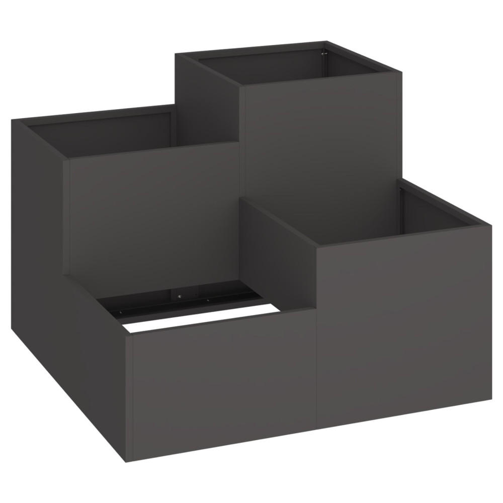 Produktbild för Trädgårdsplanterare Svart 100 x 100 x 60 cm Stål