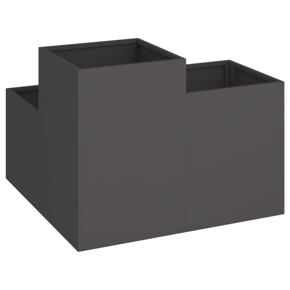 Produktbild för Trädgårdsplanterare Svart 100 x 100 x 60 cm Stål