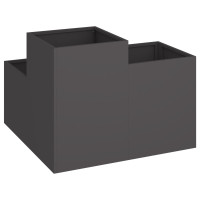 Produktbild för Trädgårdsplanterare Svart 100 x 100 x 60 cm Stål