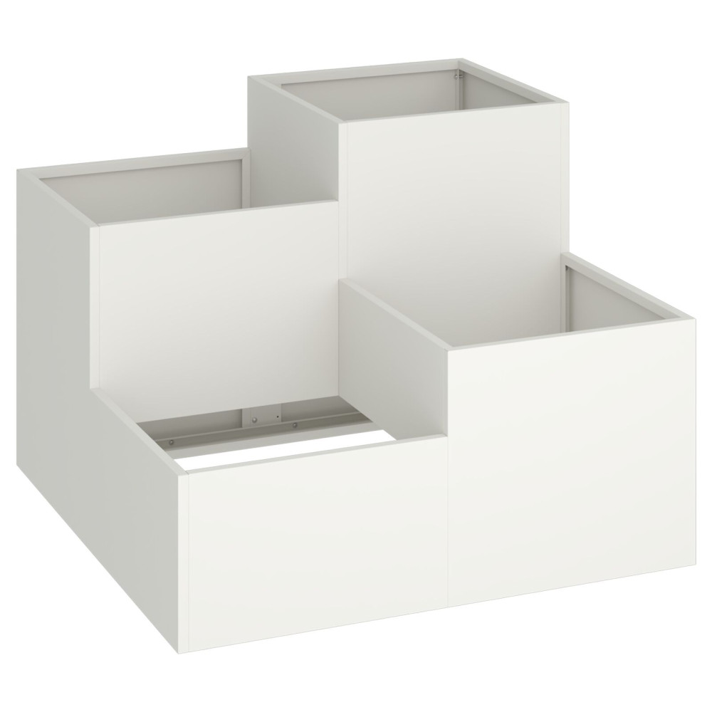 Produktbild för Trädgårdsplanterare Vit 100 x 100 x 60 cm Stål