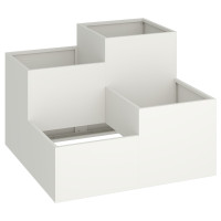 Produktbild för Trädgårdsplanterare Vit 100 x 100 x 60 cm Stål