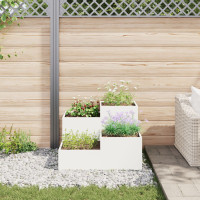 Produktbild för Trädgårdsplanterare Vit 100 x 100 x 60 cm Stål