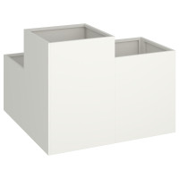 Produktbild för Trädgårdsplanterare Vit 100 x 100 x 60 cm Stål