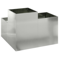 Produktbild för Trädgårdsplanterare Silver 100 x 100 x 60 cm Galvaniserat stål