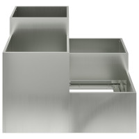 Produktbild för Trädgårdsplanterare Silver 100 x 100 x 60 cm Galvaniserat stål