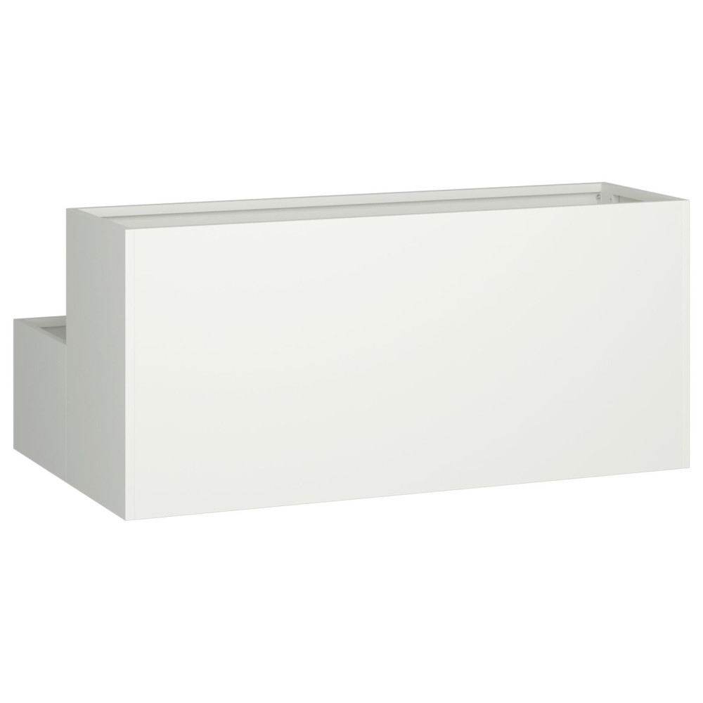 Produktbild för Trädgårdsplanterare Vit 100 x 60 x 45 cm Kallvalsat stål