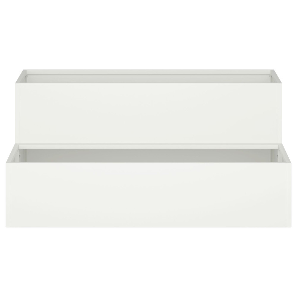 Produktbild för Trädgårdsplanterare Vit 100 x 60 x 45 cm Kallvalsat stål