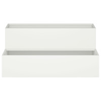 Produktbild för Trädgårdsplanterare Vit 100 x 60 x 45 cm Kallvalsat stål