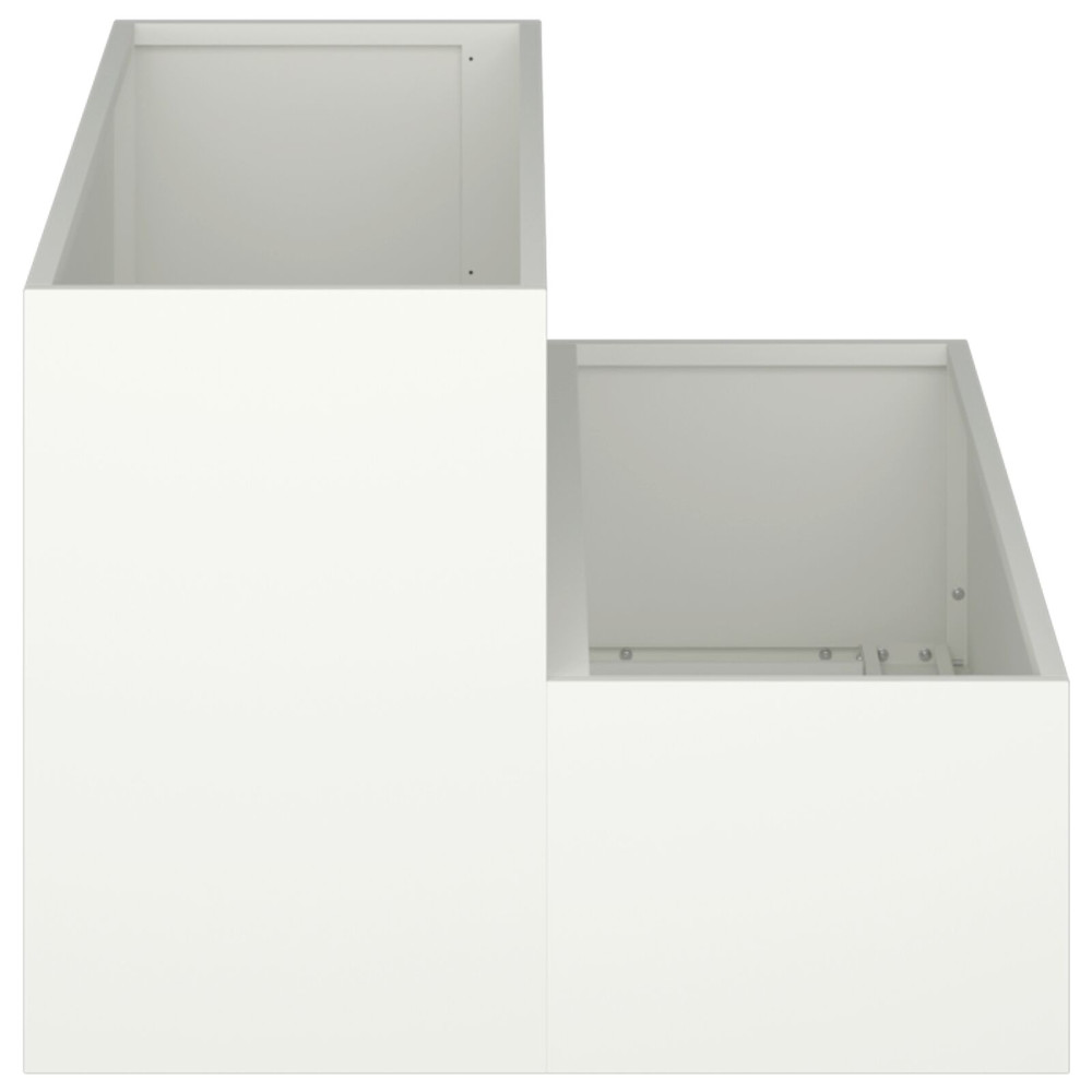 Produktbild för Trädgårdsplanterare Vit 100 x 60 x 45 cm Kallvalsat stål