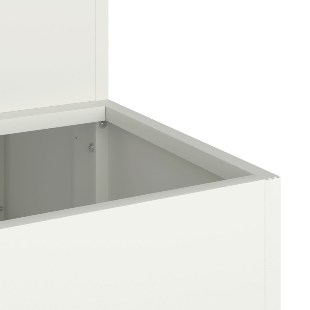 Produktbild för Trädgårdsplanterare Vit 100 x 60 x 45 cm Kallvalsat stål