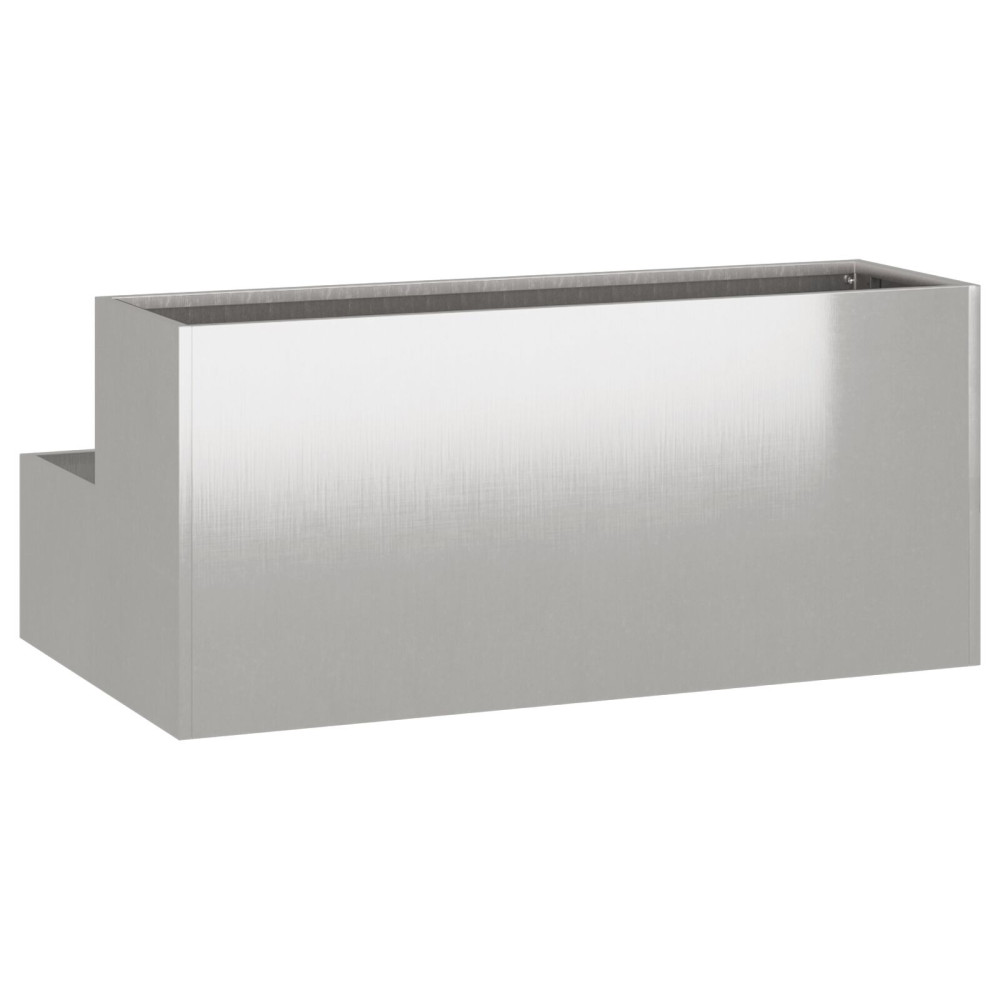 Produktbild för Trädgårdsplanterare Silver 100 x 60 x 45 cm Rostfritt stål