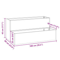 Produktbild för Trädgårdsplanterare Silver 100 x 60 x 45 cm Galvaniserat Stål