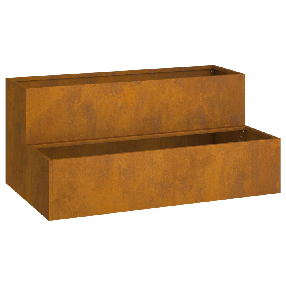 Produktbild för Trädgårdsplanterare Rostig 100 x 60 x 45 cm Väderbeständig stål