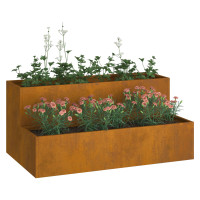 Produktbild för Trädgårdsplanterare Rostig 100 x 60 x 45 cm Väderbeständig stål