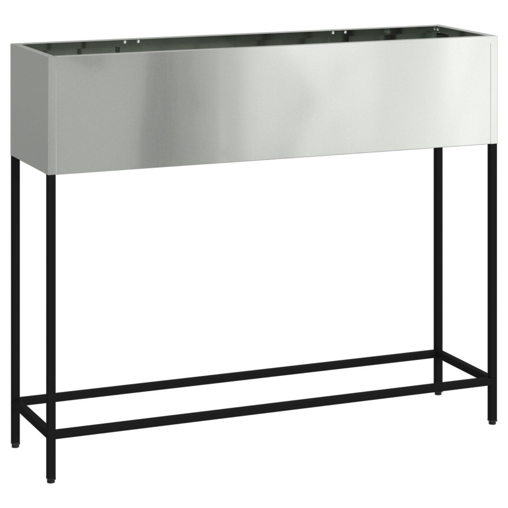 Produktbild för Höjdträdgårdsplanterare Silver 100 x 26 x 82 cm