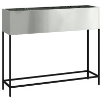 Produktbild för Höjdträdgårdsplanterare Silver 100 x 26 x 82 cm