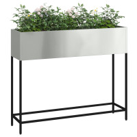 Produktbild för Höjdträdgårdsplanterare Silver 100 x 26 x 82 cm
