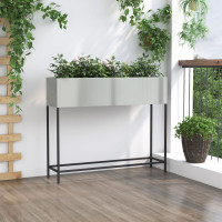 Produktbild för Höjdträdgårdsplanterare Silver 100 x 26 x 82 cm