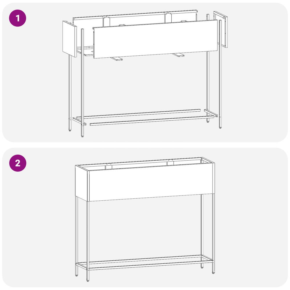 Produktbild för Höjdträdgårdsplanterare Silver 100 x 26 x 82 cm