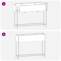 Produktbild för Höjdträdgårdsplanterare Silver 100 x 26 x 82 cm