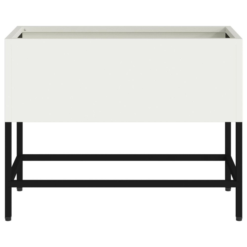 Produktbild för Höjdträdgårdsplanterare Vit 60 x 26 x 48 cm Stål
