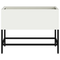 Produktbild för Höjdträdgårdsplanterare Vit 60 x 26 x 48 cm Stål