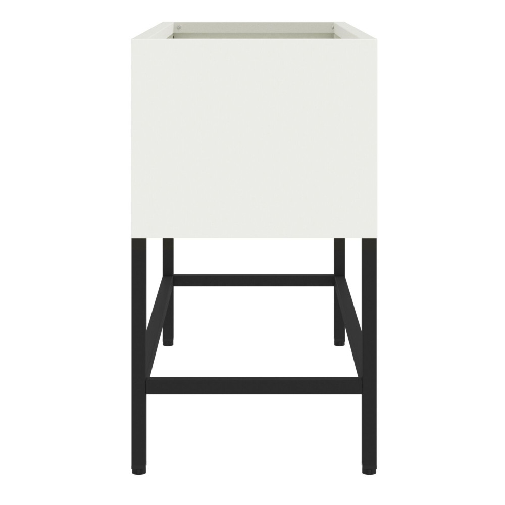 Produktbild för Höjdträdgårdsplanterare Vit 60 x 26 x 48 cm Stål