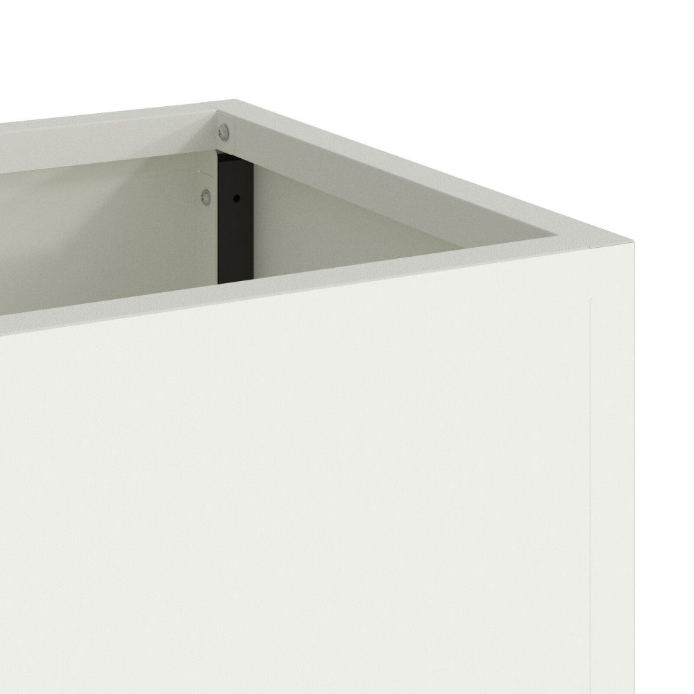 Produktbild för Höjdträdgårdsplanterare Vit 60 x 26 x 48 cm Stål