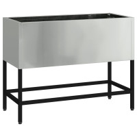 Produktbild för Höjdträdgårdsplanterare Silver 60 x 26 x 45 cm