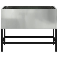 Produktbild för Höjdträdgårdsplanterare Silver 60 x 26 x 45 cm